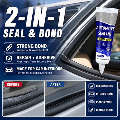 🚗50% OFF NOW! Car Door Rubber Sealant Adhesive – 2‑In‑1 Seal & Bond Automotive Repair Glue. Fixes Rubber Strip Gaps. Tears & Loose Trim for Car Interior Parts