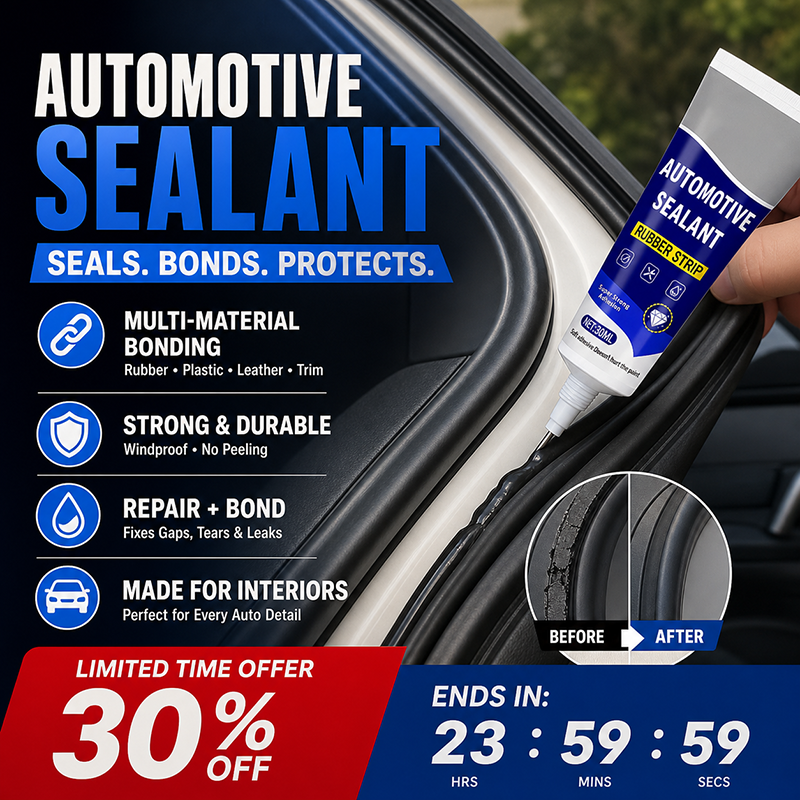 🚗50% OFF NOW! Car Door Rubber Sealant Adhesive – 2‑In‑1 Seal & Bond Automotive Repair Glue. Fixes Rubber Strip Gaps. Tears & Loose Trim for Car Interior Parts