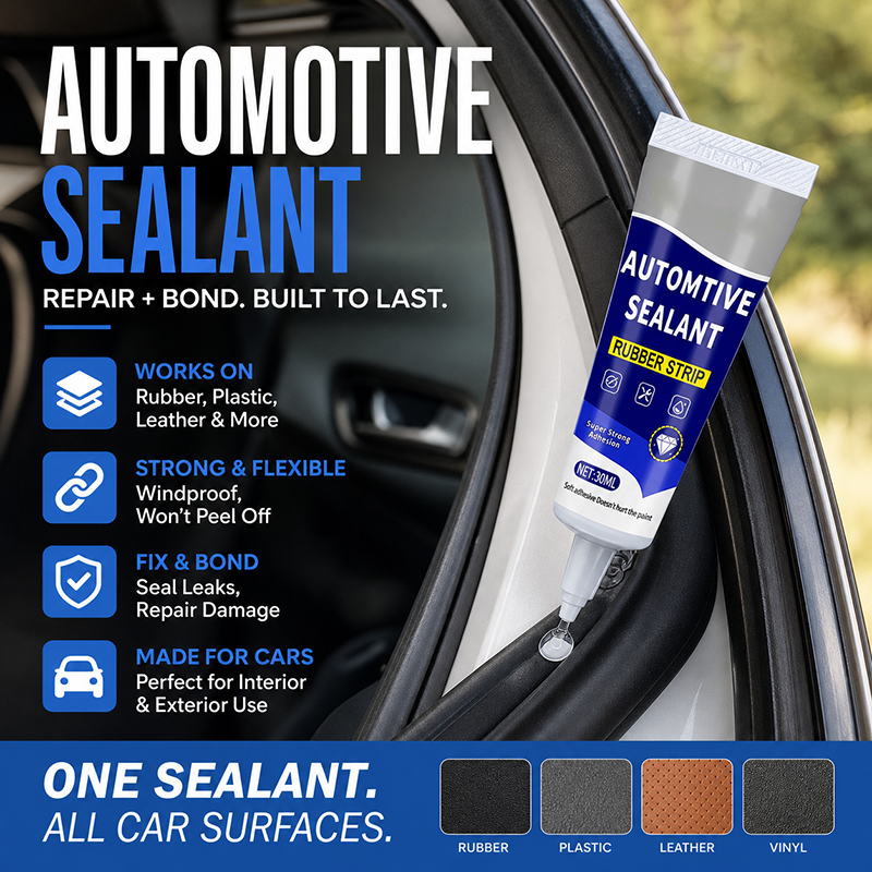 🚗50% OFF NOW! Car Door Rubber Sealant Adhesive – 2‑In‑1 Seal & Bond Automotive Repair Glue. Fixes Rubber Strip Gaps. Tears & Loose Trim for Car Interior Parts